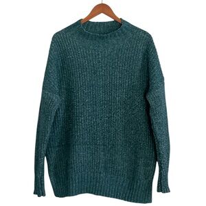 Maurices Mock Neck Tunic Sweater Pullover Teal Large